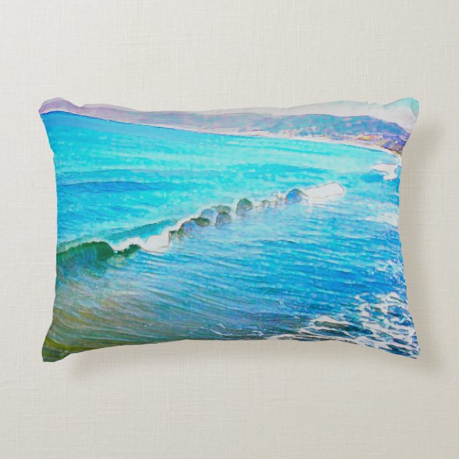 Cojín Decorativo Olas de Acuarela  (Anverso)
