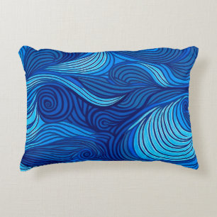 Cojín Decorativo Olas de agua de océano azul turquesa abstracto  
