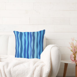 Cojín Decorativo Olas de azul cian naví celeste cobalt blue