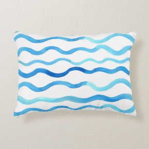 Cojín Decorativo Olas de color agua: azul turquesa sin soldadura.