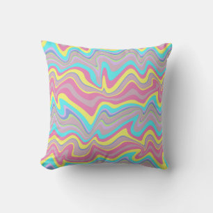 Cojín Decorativo Olas de Liquify de Pastel