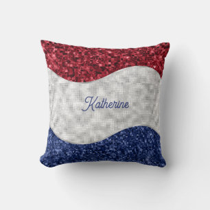 Cojín Decorativo Olas de mosaico patriótico