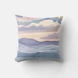Cojín Decorativo Olas de océano soñadoras Acuarela
