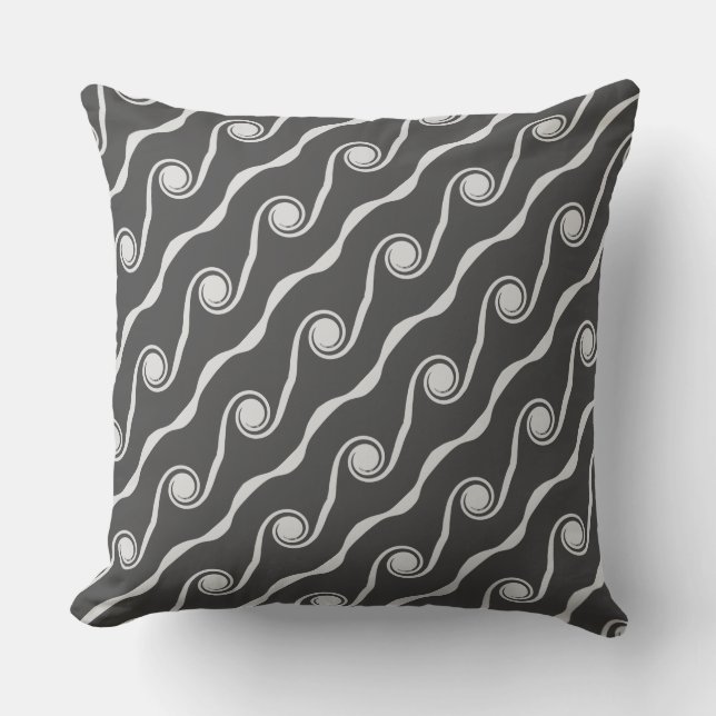 Cojín Decorativo Olas de vida abstractas elegantes (Anverso)