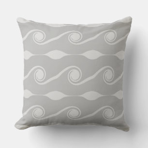 Cojín Decorativo Olas de vida abstractas gris claro