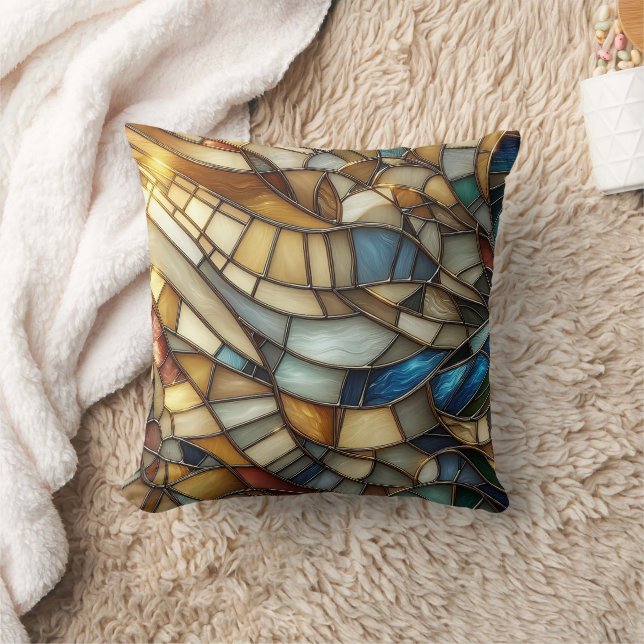 Cojín Decorativo Olas de Vidrio Estampado (Manta)