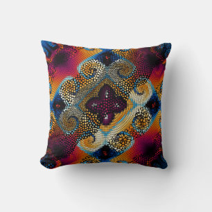 Cojín Decorativo Olas diagonales ornamentales: textura mosaica