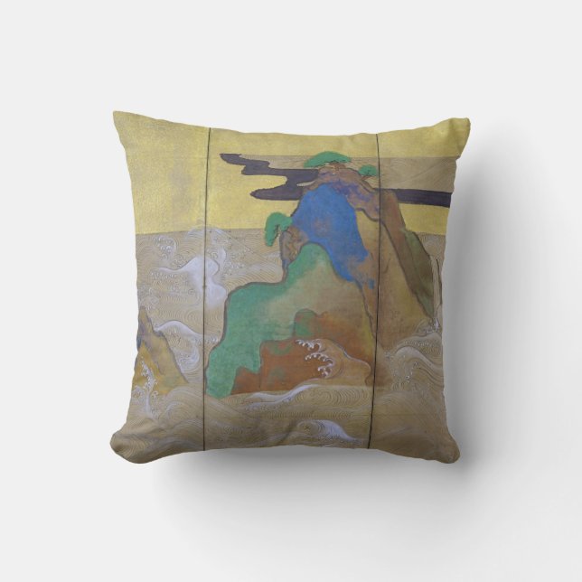 Cojín Decorativo Olas en Matsushima (izquierda), Tawaraya Sotatsu (Anverso)