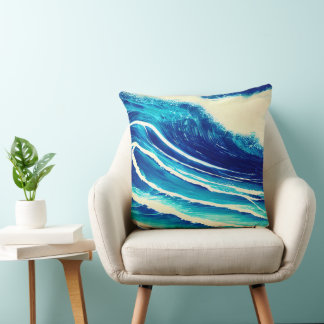 Cojín Decorativo Olas Marinas Natación Aventura Surfing