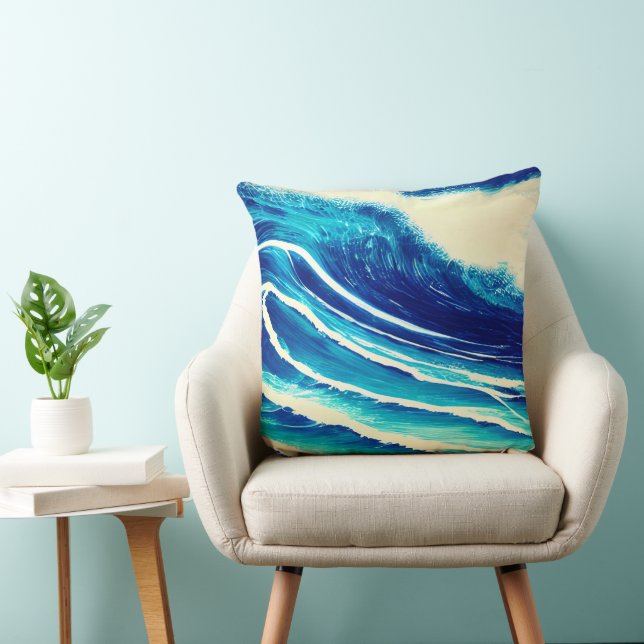 Cojín Decorativo Olas Marinas Natación Aventura Surfing (Silla)