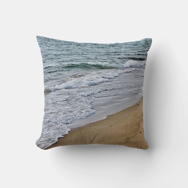 Cojín Decorativo Olas oceánicas y playa (Anverso)
