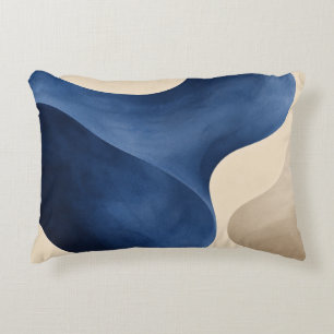Cojín Decorativo Olas Orgánicas Azul Cobalto