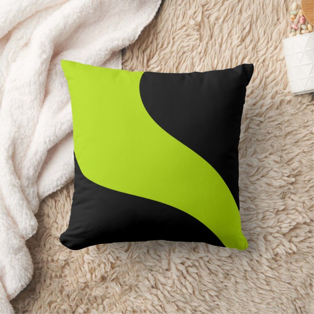 Cojín Decorativo Olas simples en verde limón (Manta)