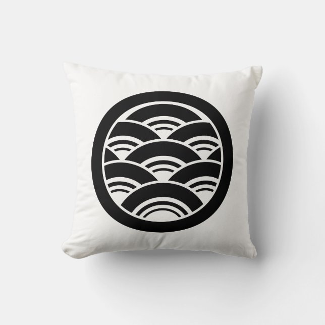 Cojín Decorativo Olas superpuestas en círculo (Anverso)