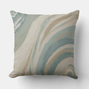 Cojín Decorativo Olas verdes azul teal crema beige