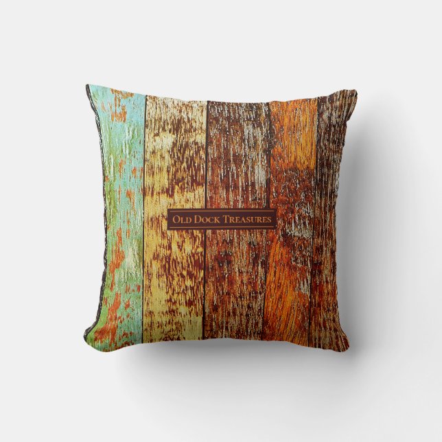 Cojín Decorativo Old Dock planks Throw Pillow (Anverso)