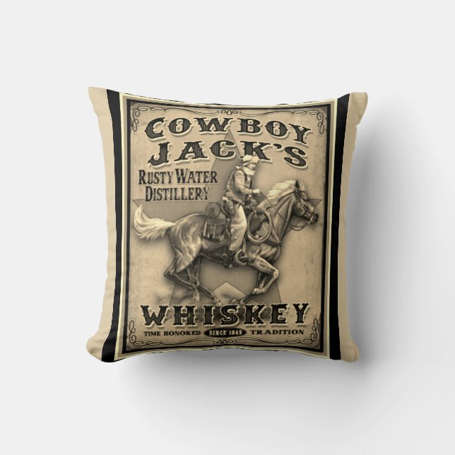 Cojín Decorativo Old West Cowboy Whiskey Pillow (Anverso)