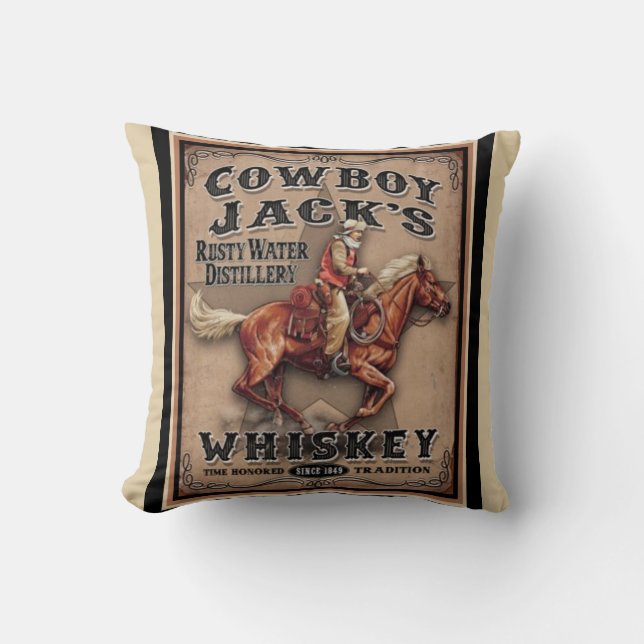 Cojín Decorativo Old West Cowboy Whiskey Pillow (Anverso)