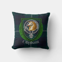 Cojín Decorativo Oliphant Scottish Clan Tartan & Crest
