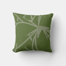 Olive Green Abstract Bamboo