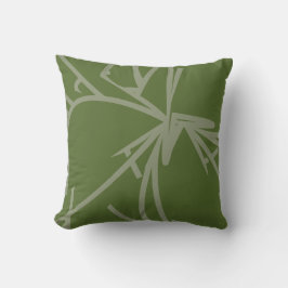 Cojín Decorativo Olive Green Abstract Bamboo