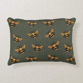 Cojín Decorativo Olive Green Bee Mingle