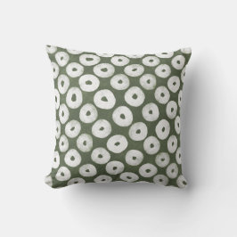Cojín Decorativo Olive Green Hand-Drawn Bold Rustic Circles