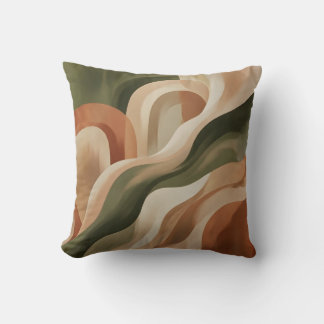 Cojín Decorativo Olive Green Terracotta Abstract Throw Pillow