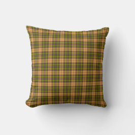 Cojín Decorativo Olive Harvest Gold Plaid Tartan Retro Color