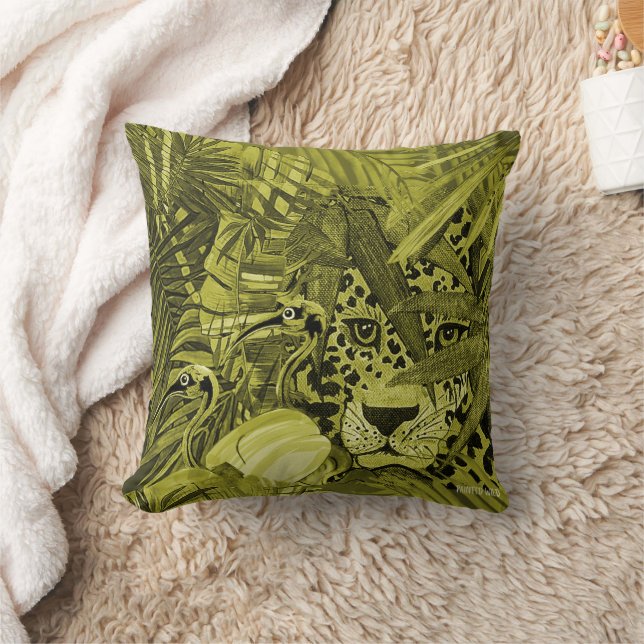 Cojín Decorativo Olive Leopard Bush Cushion (Manta)