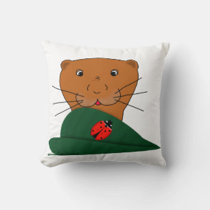 Cojín Decorativo Oliver La Nutria Estudia una Mariquita