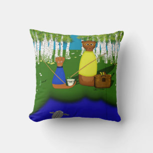 Cojín Decorativo Oliver La Nutria Pescando con Papá