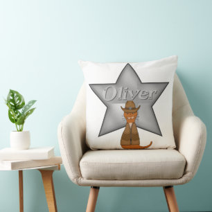 Cojín Decorativo “ Oliver La Nutria Vaquero del Salvaje Oeste”