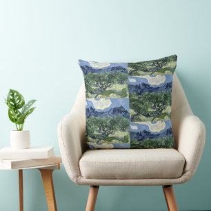 Cojín Decorativo Olivos de Van Gogh - Arte Montaña Azul