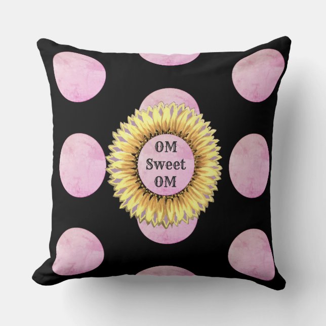 Cojín Decorativo Om Sweet Om Girasol (Anverso)