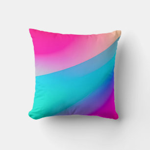 Cojín Decorativo Ombre acuarela abstracta pastel rosa azul