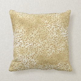 Cojín Decorativo Ombre amarillo dorado Purpurina leopardo cebra