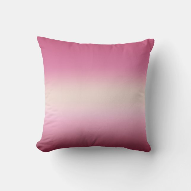 Cojín Decorativo Ombre de degradado romántico rosa y crema de marfi (Anverso)