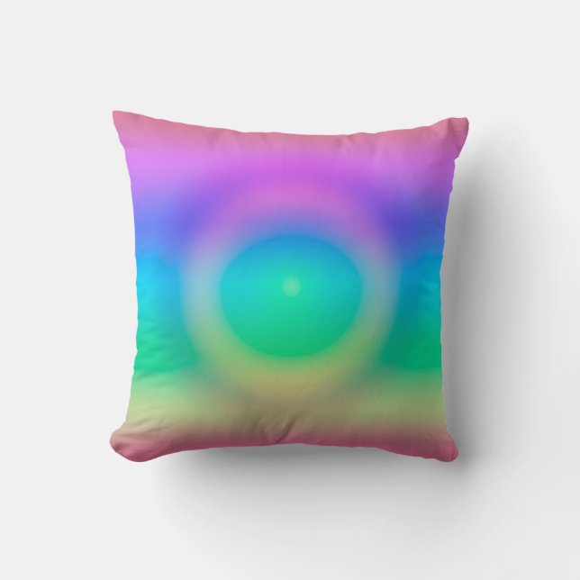 Cojín Decorativo Ombre de ojos de arcoiris místico (Anverso)