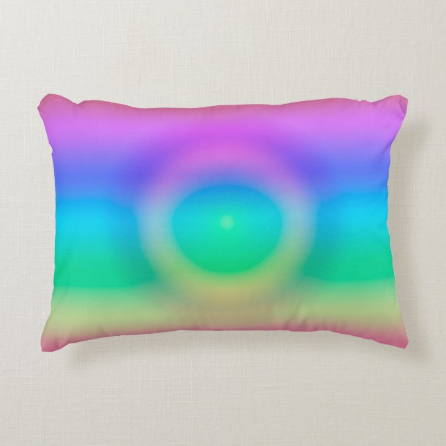Cojín Decorativo Ombre de ojos de arcoiris místico (Anverso)