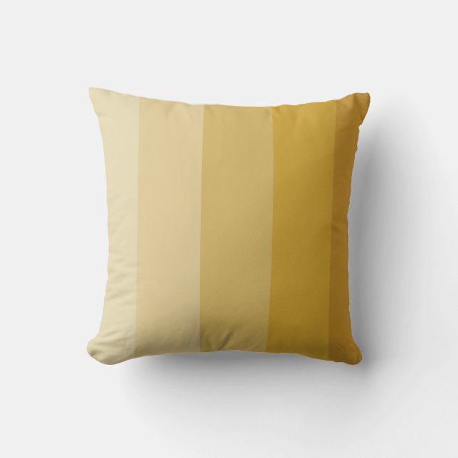 Cojín Decorativo Ombre de raya de oro oscuro (Anverso)