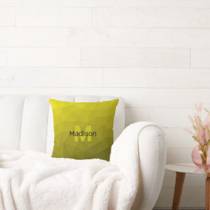 Cojín Decorativo Ombre oscuro amarillo patrón geométrico de malla M