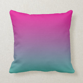 Cojín Decorativo "Ombre púrpura y verde azulado magenta"