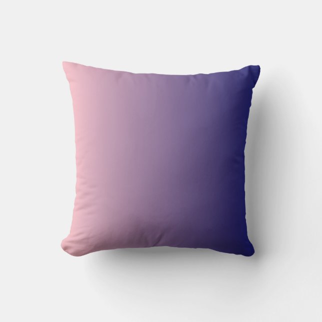 Cojín Decorativo Ombre Rosa Azul Medianoche (Anverso)