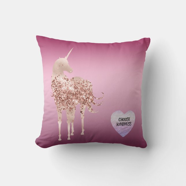 Cojín Decorativo Ombre rosa unicornio (Anverso)