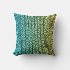 Cojín Decorativo Ombre y líneas Verde azuladas