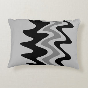 Cojín Decorativo Onda blanca gris gris negra
