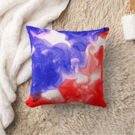 Cojín Decorativo Onda de tinta roja y azul