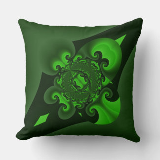 Cojín Decorativo Onda en espiral verde oscuro y lima