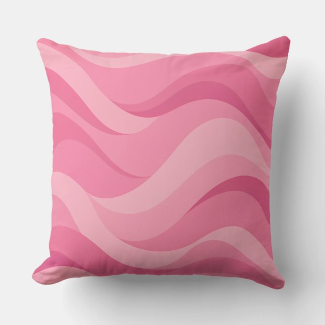 Cojín Decorativo Ondas abstractas de rosa suave (Anverso)